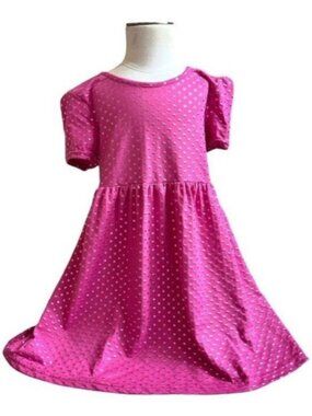 Baby Girls Picapino Boutique Silver Metallic Polkadot Dress - Sz 18 mo